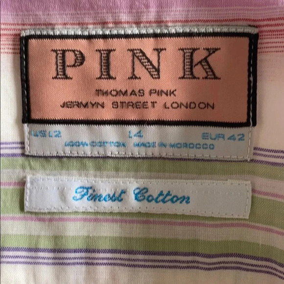 Thomas pink striped button down size 12 - Picture 5 of 6